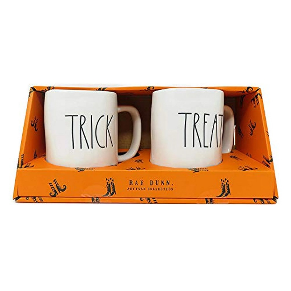 🆕🎃 ‘Trick’ and ‘Treat’ Mug Duo - Rae Dunn - Discontinued and RARE! Halloween - Picture 1 of 6